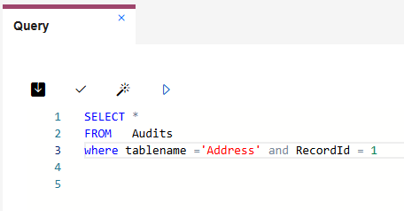 Audit query log